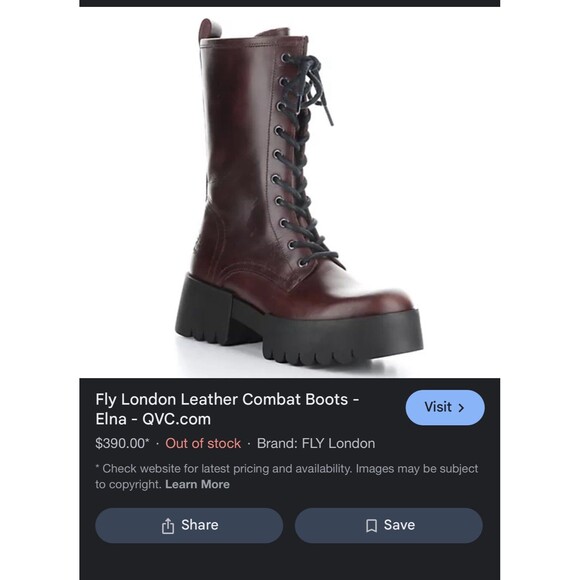 Fly London Burgundy Leather‎ Combat Boots Chunky Platform Heel Lace-Up Military - Picture 8 of 9